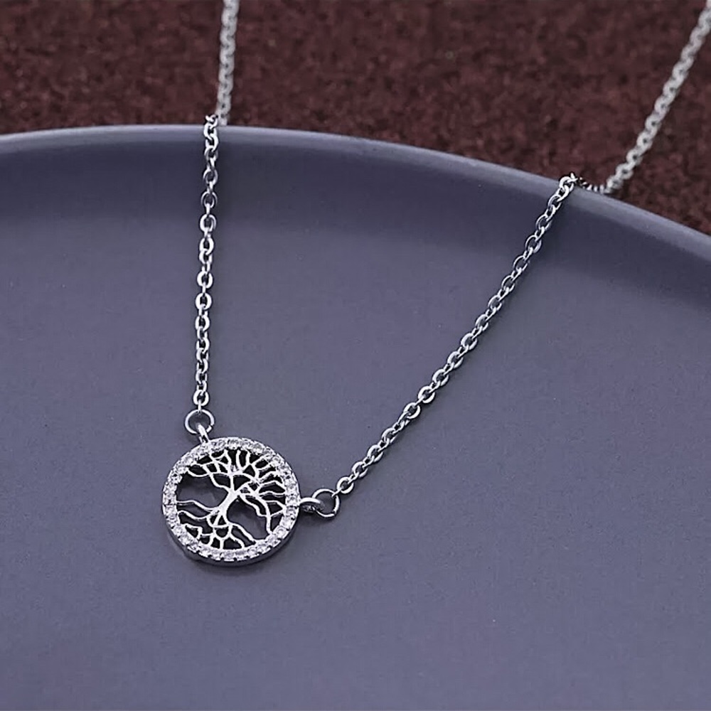 ⚜️𝟯𝟬%𝗢𝗙𝗙 𝗯𝘂𝗻𝗱𝗹𝗲𝘀 𝟯+⚜️ NEW CZ Tree of Life Charm Classic Necklace - Picture 6 of 12